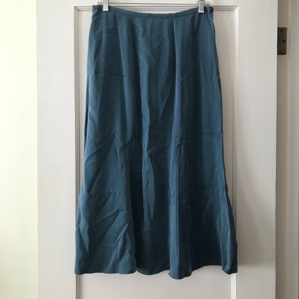 Eileen Fisher | Blue Silk Midi Skirt - Sz MP